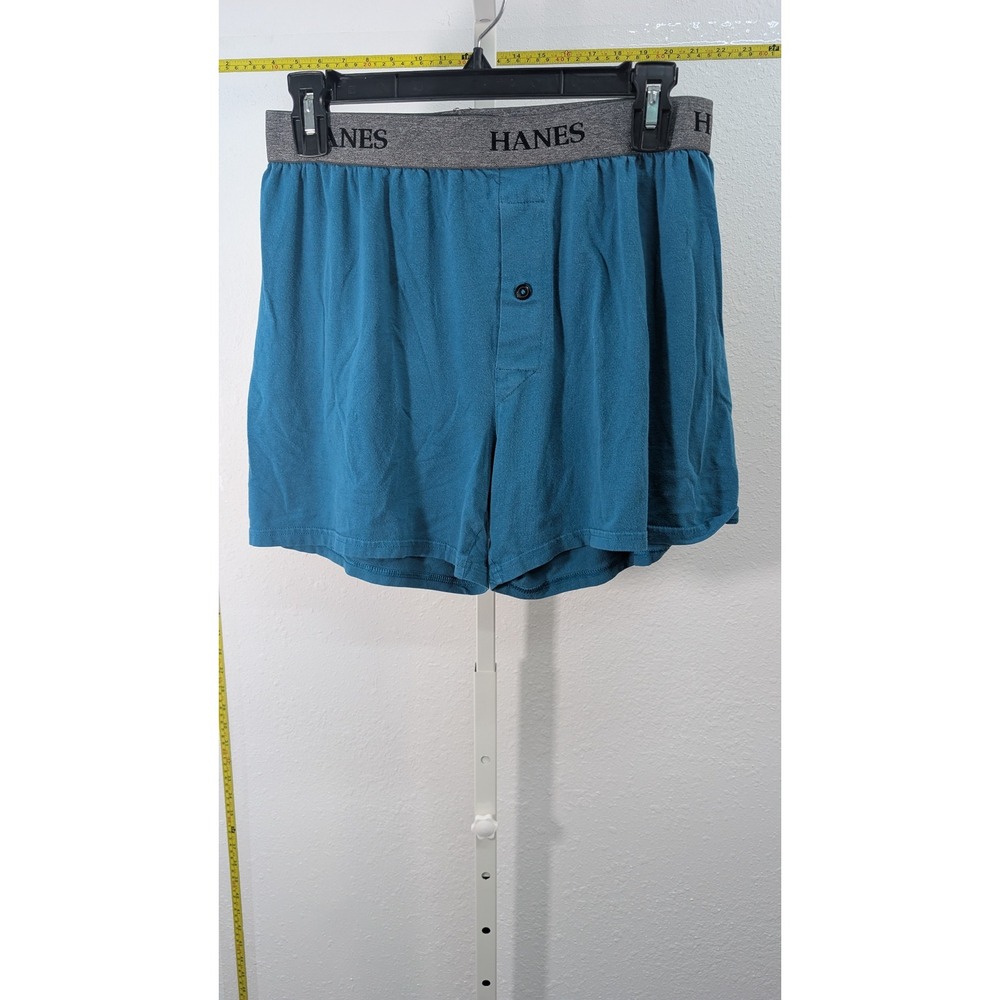 Hanes Men Boxer set Comfort Relaxed Fit Button Fly‎ Medium 2 blue 2 patterned